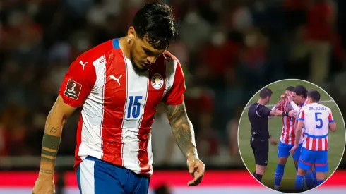 Gustavo Gómez cometeu pênalti para a Bolívia em jogo do Paraguai nas Eliminatórias - Fotos: Getty Images e Reprodução