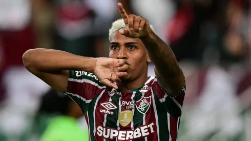 John Kennedy comemorando durante partida entre Fluminense e Alianza Lima-PER, pela Libertadores 2024, no Maracanã.