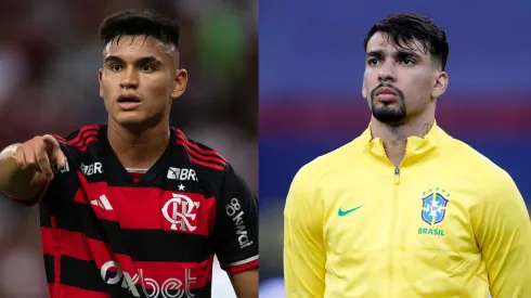 Alcaraz em partida pelo Flamengo e Lucas Paquetá em partida pela Seleção Brasileira. Foto: IMAGO