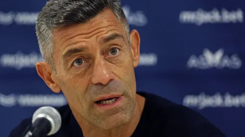 Pedro Caixinha durante entrevista coletiva após partida entre Grêmio e Red Bull Bragantino, no Couto Pereira, pelo Campeonato Brasileiro. Foto: Heuler Andrey