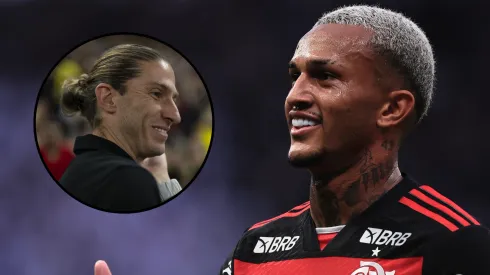 Filipe Luís e Wesley, do Flamengo. Fotos: Jorge Rodrigues e Ettore Chiereguini/AGIF