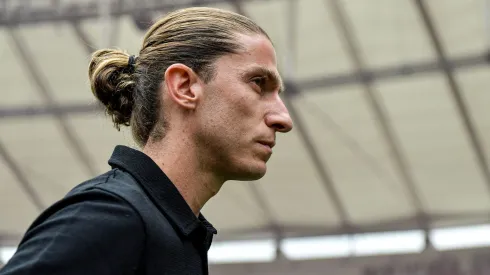 Filipe Luís durante partida pelo Flamengo, pela Copa do Brasil 2024.