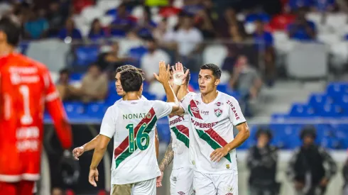 Serna jogador do Fluminense comemora seu gol durante partida contra o Águia de Marabá no estádio Mangueirão pelo campeonato Copa Do Brasil 2025. Foto: Fernando Torres/AGIF