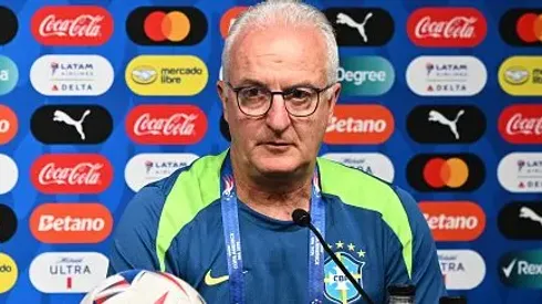 Dorival Júnior durante coletiva na Copa América de 2024, nos Estados Unidos. Foto: Candice Ward
