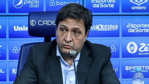 RS – PORTO ALEGRE – 29/06/2023 – GREMIO, COLETIVA DO PRESIDENTE ALBERTO GUERRA – Alberto Guerra presidente do Gremio durante em coletiva de imprensa realizada no CT Luiz Carvalho. Foto: Maxi Franzoi/AGIF