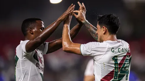 Arias e Cano celebram mais um gol do Fluminense na temporada. Foto: Marcelo Gonçalves/FFC.