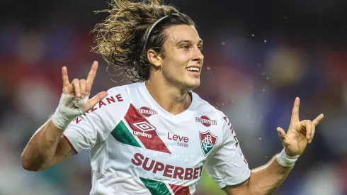 Augustin Cannobio comemora gol marcado pelo Fluminense, se aproximando das suas melhores temporadas pelo Athletico-PR. Photo: Fernando Torres/AGIF (Photo by Fernando Torres/AGIF/Sipa USA) Credit: Sipa US/Alamy Live News