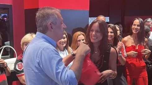 Presidente do Flamengo, Luiz Eduardo Baptista, o bap, em noite de evento nessa terça-feira, onde foi realizado também uma coletiva de imprensa. Foto: Laura Fontoura
