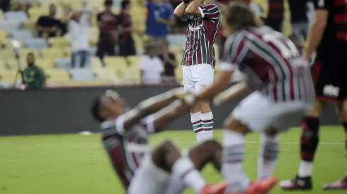 Jhon Arias jogador do Fluminense lamenta durante partida contra o Flamengo no estádio Maracanã pelo campeonato Carioca 2025. Foto: Alexandre Loureiro/AGIF