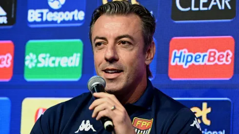 O árbitro Raphael Claus durante coletiva da decisão. Foto: Diego Soares/Ag.Paulistão