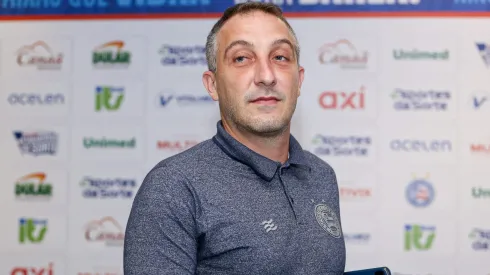 Cadu Santoro em partida entre Bahia x Jacuipense, pelo Campeonato Baiano 2024. Foto: Tiago Caldas/EC Bahia