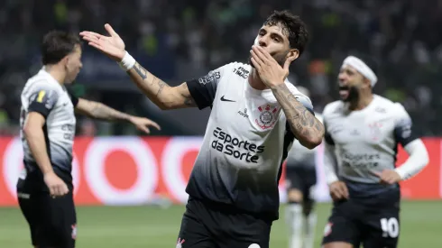 Yuri Alberto jogador do Corinthians comemora seu gol durante partida contra o Palmeiras no estadio Arena Allianz Parque – Foto: Marcello Zambrana/AGIF