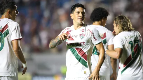 Germán Cano jogador do Fluminense comemora seu gol durante partida contra o Caxias no estádio Centenário pelo campeonato Copa Do Brasil 2025 – Foto: Luis Felipe Amorin/AGIF