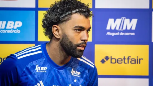 Gabigol durante sua apresentação pelo Cruzeiro, no Mineirão.