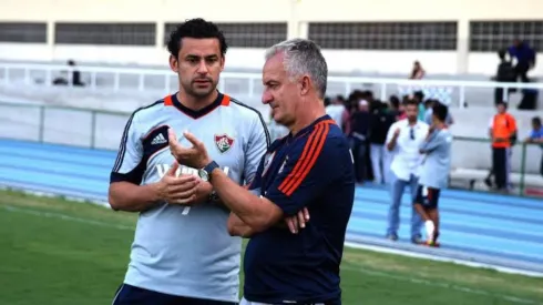 Dorival Jr durante passagem pelo Fluminense ao lado de Fred – Foto: Nelson Perez/Fluminense