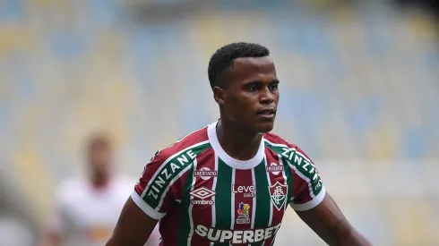 Jhon Arias, jogador do Fluminense, durante partida contra o RB Bragantino, pelo Campeonato Brasileiro. Foto: Thiago Ribeiro/AGIF.