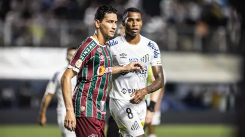 Jean Lucas jogador do Santos durante partida contra o Fluminense. Foto: Abner Dourado/AGIF