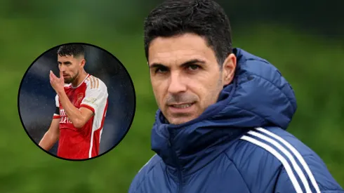 Mikel Arteta e Jorginho, pelo Arsenal. Foto: Harry Murphy e Michael Regan/Getty Images