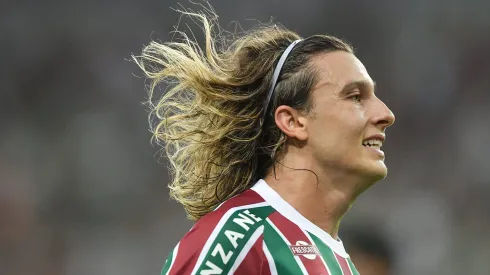 Canobbio jogador do Fluminense durante partida contra o Vitoria no estádio Maracanã pelo campeonato Brasileiro A 2025. Foto: Thiago Ribeiro/AGIF
