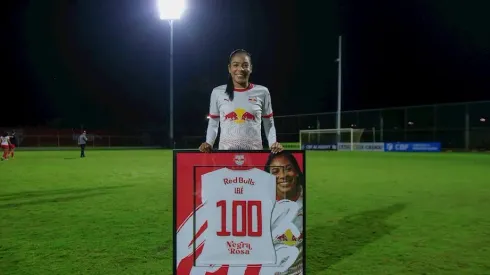 Lelê atingiu a marca de 100 jogos com as Bragantinas – Foto: Fernando Roberto/Red Bull Bragantino