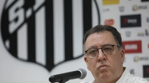 Marcelo Teixeira presidente do Santos durante coletiva de imprensa realizada no CT Rei Pelé. Foto: Reinaldo Campos/AGIF