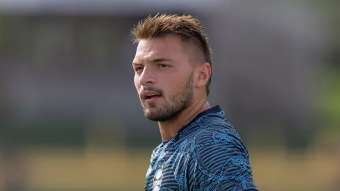 Gabriel Grando, goleiro do Grêmio, durante partida contra o Ypiranga, pelo Campeonato Gaúcho. Foto: Liamara Polli/AGIF.