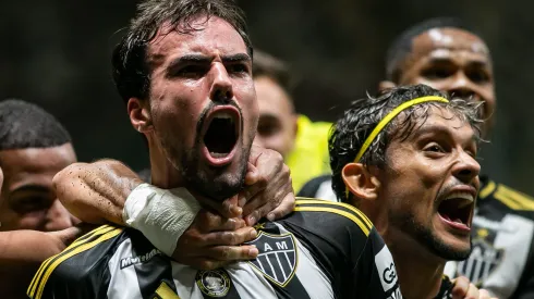 MG – BELO HORIZONTE – 11/05/2025 – BRASILEIRO A 2025, ATLETICO-MG X FLUMINENSE – Igor Gomes jogador do Atletico-MG comemora seu gol durante partida contra o Fluminense no estadio Arena MRV pelo campeonato Brasileiro A 2025. Foto: Fernando Moreno/AGIF