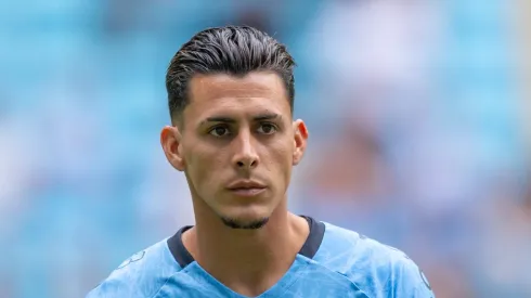 RS – PORTO ALEGRE – 13/04/2025 – BRASILEIRO A 2025, GREMIO X FLAMENGO – Cristian Pavon jogador do Gremio durante partida contra o Flamengo no estadio Arena do Gremio pelo campeonato Brasileiro A 2025.