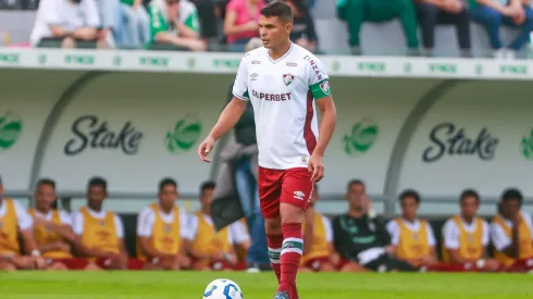 Thiago Silva jogador do Fluminense durante partida contra o Juventude no estádio Alfredo Jaconi pelo campeonato Brasileiro A 2025. Foto: Luiz Erbes/AGIF