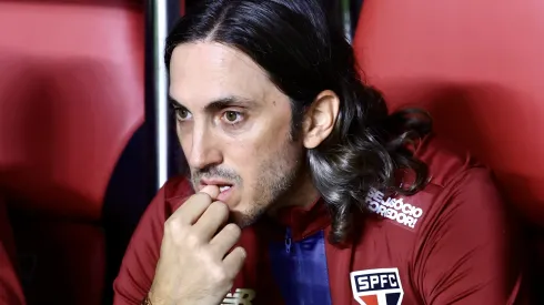 Luis Zubeldia técnico do São Paulo durante partida contra o Talleres – Foto: Marcello Zambrana/AGIF