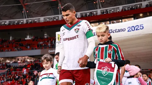 Thiago Silva, jogador do Fluminense, durante partida contra o Internacional, pelo Brasileirão Betano. Foto: Maxi Franzoi/AGIF.
