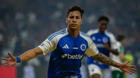 Kaio Jorge jogador do Cruzeiro comemora seu gol durante partida contra o Palmeiras – Foto: Fernando Moreno/AGIF