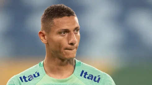 MT – CUIABA – 10/10/2023 – SELECAO BRASILEIRA, TREINO – Richarlison jogador da Selecao Brasileira durante treino no estadio Arena Pantanal.