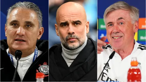 Técnicos que já foram campeões do Mundial de Clubes. Foto: Lintao Zhang/Angel Martinez/Gareth Copley/Getty Images