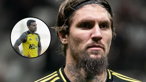 Lyanco e Dudu são companheiros de Atlético. Fotos: Pedro Souza/CAM e Fernando Moreno/AGIF