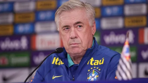 Carlo Ancelotti em coletiva pelo Brasil. Foto: Ettore Chiereguini/AGIF