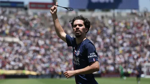 Vitinha durante jogo com o Atlético de Madrid. Photo by Harry How/Getty Images