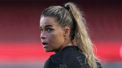 Tamires jogadora do Corinthians durante partida contra o São Paulo no estádio Morumbi pelo campeonato Supercopa 2025.