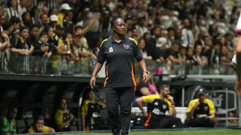 Fabiana Guedes celebrou a vantagem nas quartas de final do Brasileirão Feminino A2 – Foto: Daniela Veiga / Atlético