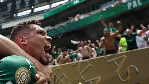 Torcida comemora o gol de Paulinho no Mundial. Foto: Cesar Greco/Palmeiras