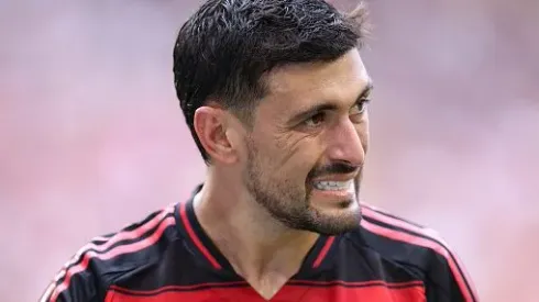Arrascaeta durante partida entre Flamengo e Bayern de Munique, pelo Mundial de Clubes. Foto: Megan Briggs/Getty Images