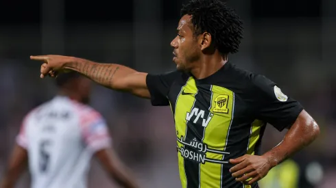 MECCA, SAUDI ARABIA – DECEMBER 23: Romarinho Da Silva of Al Ittihad celebrates after scoring 1st goal during the Saudi Pro League match between Al-Ittihad and Al-Raed at King Abdul Aziz Stadium on December 23, 2023 in Mecca, Saudi Arabia. (Photo by Yasser Bakhsh/Getty Images)