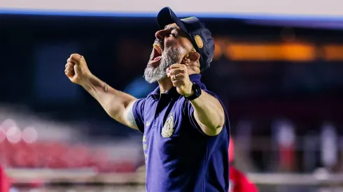 Rafael Guanaes técnico do Mirassol comemora vitória após partida contra o São Paulo – Foto: Fabio Giannelli/AGIF