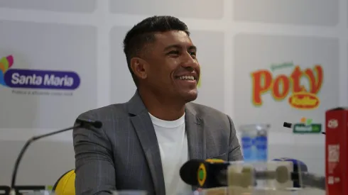 Paulinho durante sua apresentação oficial como coordenador tecnico do Mirassol em coletiva de imprensa realizada no CT do Mirassol. Foto: Pedro Zacchi/AGIF