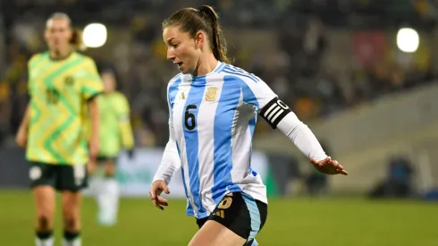 Aldana Cometti durante o amistoso internacional