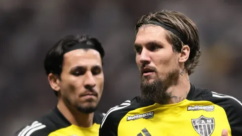 Lyanco, jogador do Galo, durante aquecimento para jogo na Arena MRV.