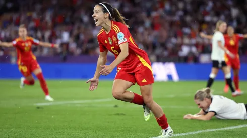 ZURICH, SWITZERLAND – JULY 23: Aitana Bonmatí of Spain celebrates scoring the winning goal during the UEFA Womens EURO 2025 Semi-Final match between Germany and Spain at Stadion Letzigrund on July 23, 2025 in Zurich, Switzerland. (Photo by Charlotte Wilson/Getty Images)
