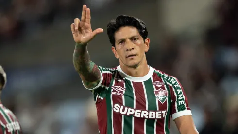 Cano jogador do Fluminense comemora seu gol durante partida contra o Palmeiras no estadio Maracana pelo campeonato Brasileiro A 2025. Foto: Jorge Rodrigues/AGIF