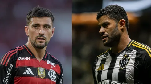 Arrascaeta e Hulk vão se enfrentar neste domingo (27) em Flamengo x Atlético-MG – Foto: Reprodução/AGIF