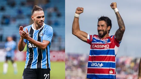 Braithwaite e Lucero são os pilares de Grêmio e Fortaleza – Fotos: Reprodução/AGIF